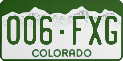 CO license plate 006FXG
