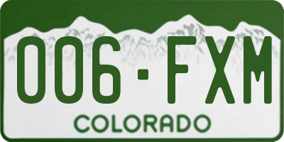 CO license plate 006FXM