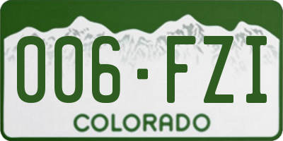 CO license plate 006FZI