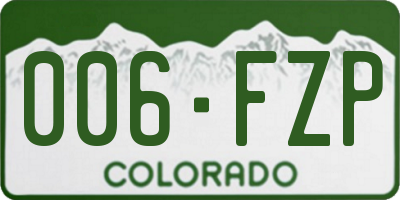 CO license plate 006FZP