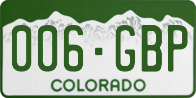 CO license plate 006GBP