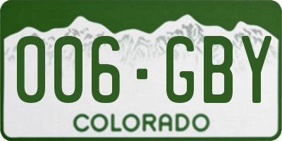 CO license plate 006GBY