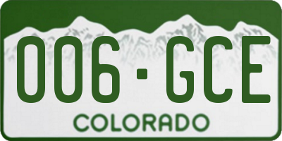 CO license plate 006GCE