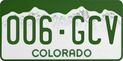 CO license plate 006GCV