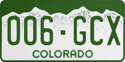 CO license plate 006GCX