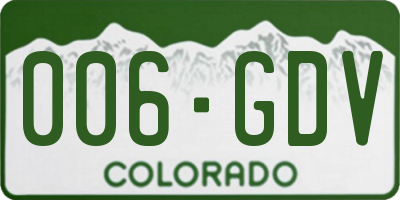 CO license plate 006GDV