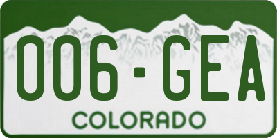 CO license plate 006GEA