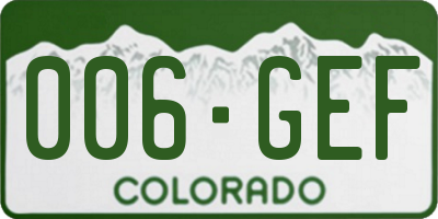 CO license plate 006GEF