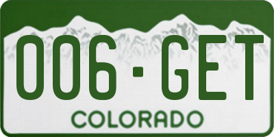 CO license plate 006GET