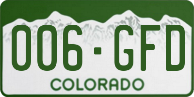 CO license plate 006GFD