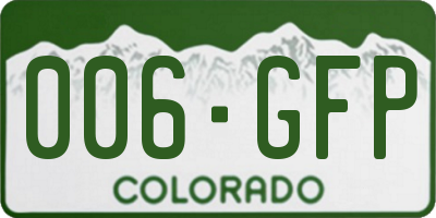 CO license plate 006GFP