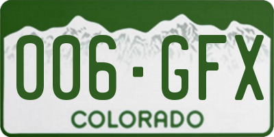 CO license plate 006GFX