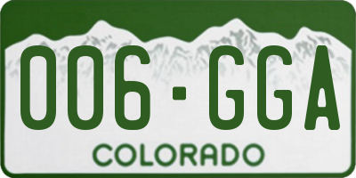 CO license plate 006GGA