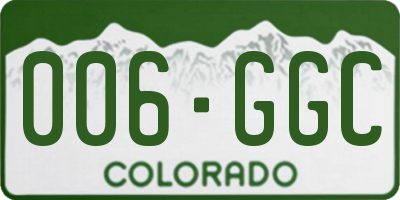 CO license plate 006GGC