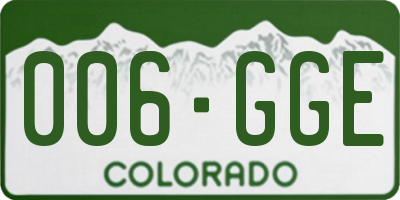 CO license plate 006GGE