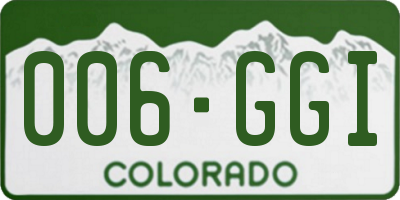 CO license plate 006GGI