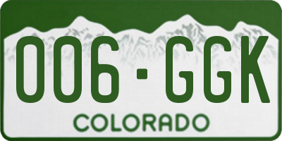 CO license plate 006GGK