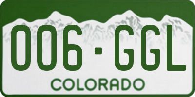 CO license plate 006GGL
