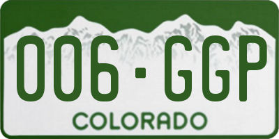 CO license plate 006GGP