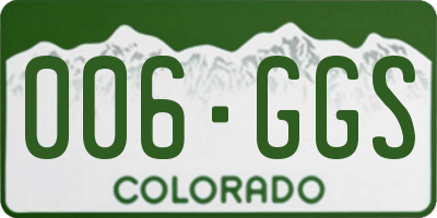 CO license plate 006GGS