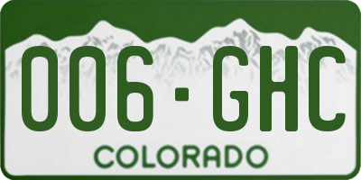 CO license plate 006GHC
