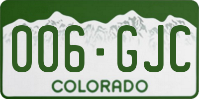 CO license plate 006GJC