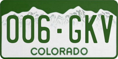 CO license plate 006GKV