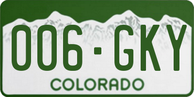 CO license plate 006GKY