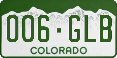 CO license plate 006GLB