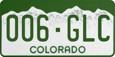 CO license plate 006GLC