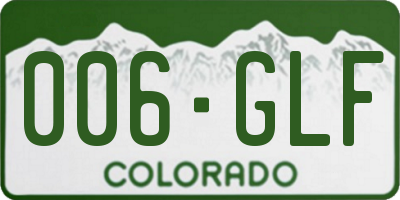 CO license plate 006GLF