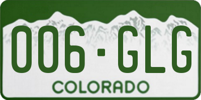 CO license plate 006GLG