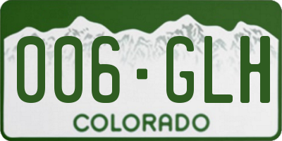 CO license plate 006GLH