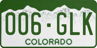 CO license plate 006GLK