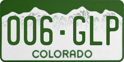CO license plate 006GLP