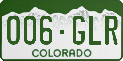 CO license plate 006GLR