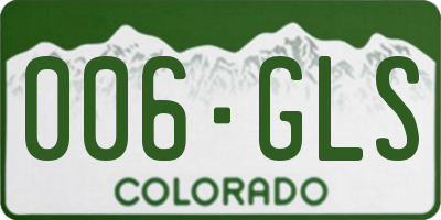 CO license plate 006GLS