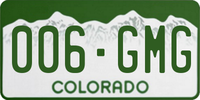 CO license plate 006GMG