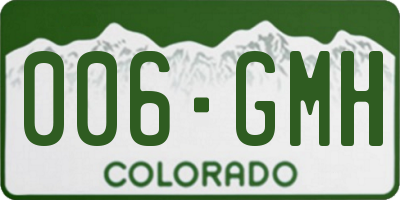 CO license plate 006GMH