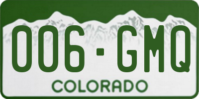 CO license plate 006GMQ