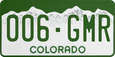CO license plate 006GMR
