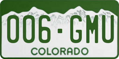 CO license plate 006GMU