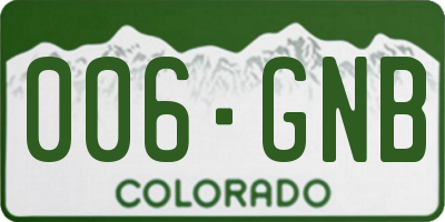 CO license plate 006GNB