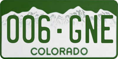 CO license plate 006GNE