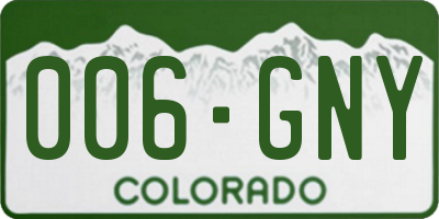 CO license plate 006GNY