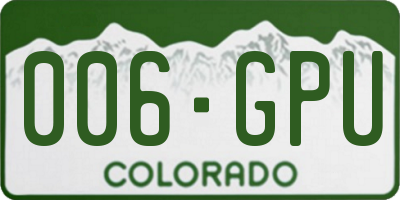 CO license plate 006GPU