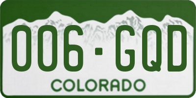 CO license plate 006GQD