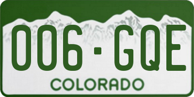 CO license plate 006GQE