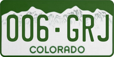 CO license plate 006GRJ