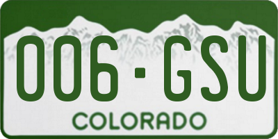CO license plate 006GSU